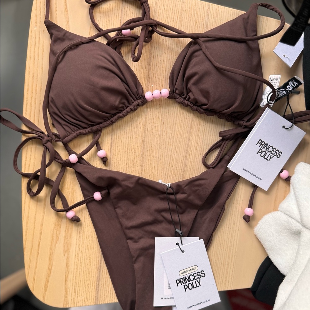 Princess Polly Brown Triangle Bikini Set